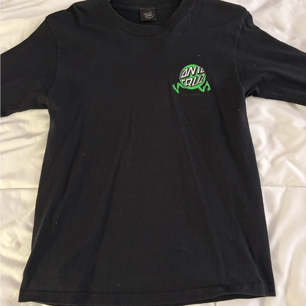 Santa Cruz Skateboards Black and Green Long Sleeve Tee